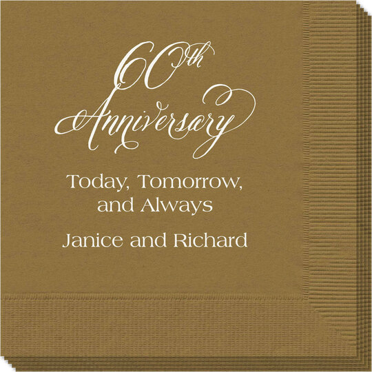 Elegant 60th Anniversary Napkins